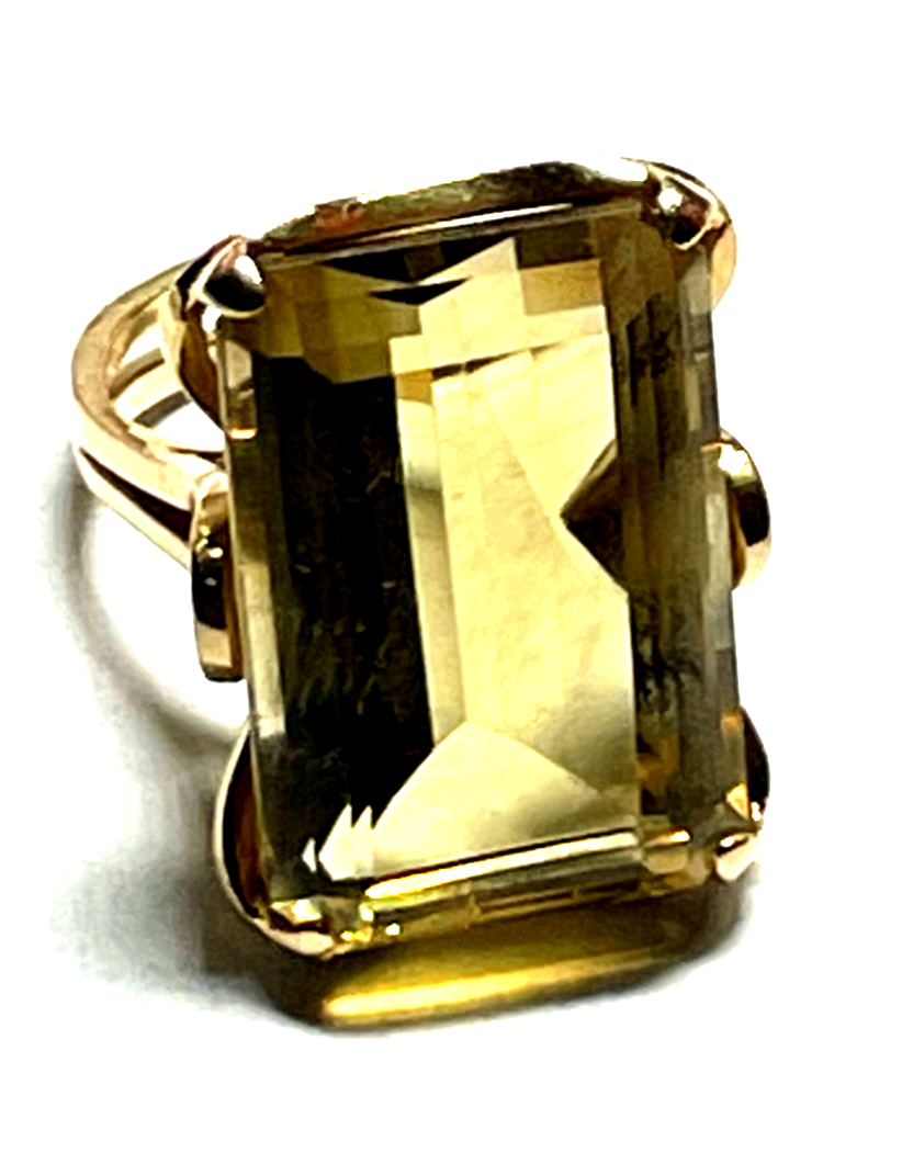 Massiver  Cluster 750 Gold Roségold Ring mit Citrin Cocktailring RG 50 Juwelier14