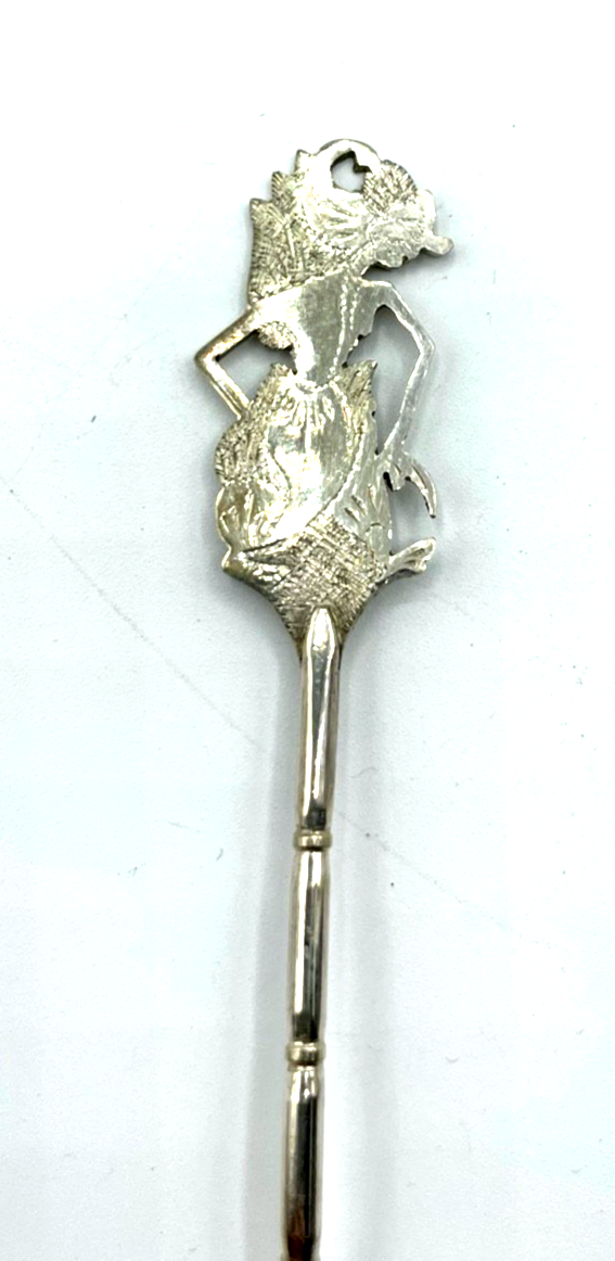 Vintage Indonesien 700 Silber Wayang Löffel Set 7 Stück. unbenutzt in Box 112 Gr5