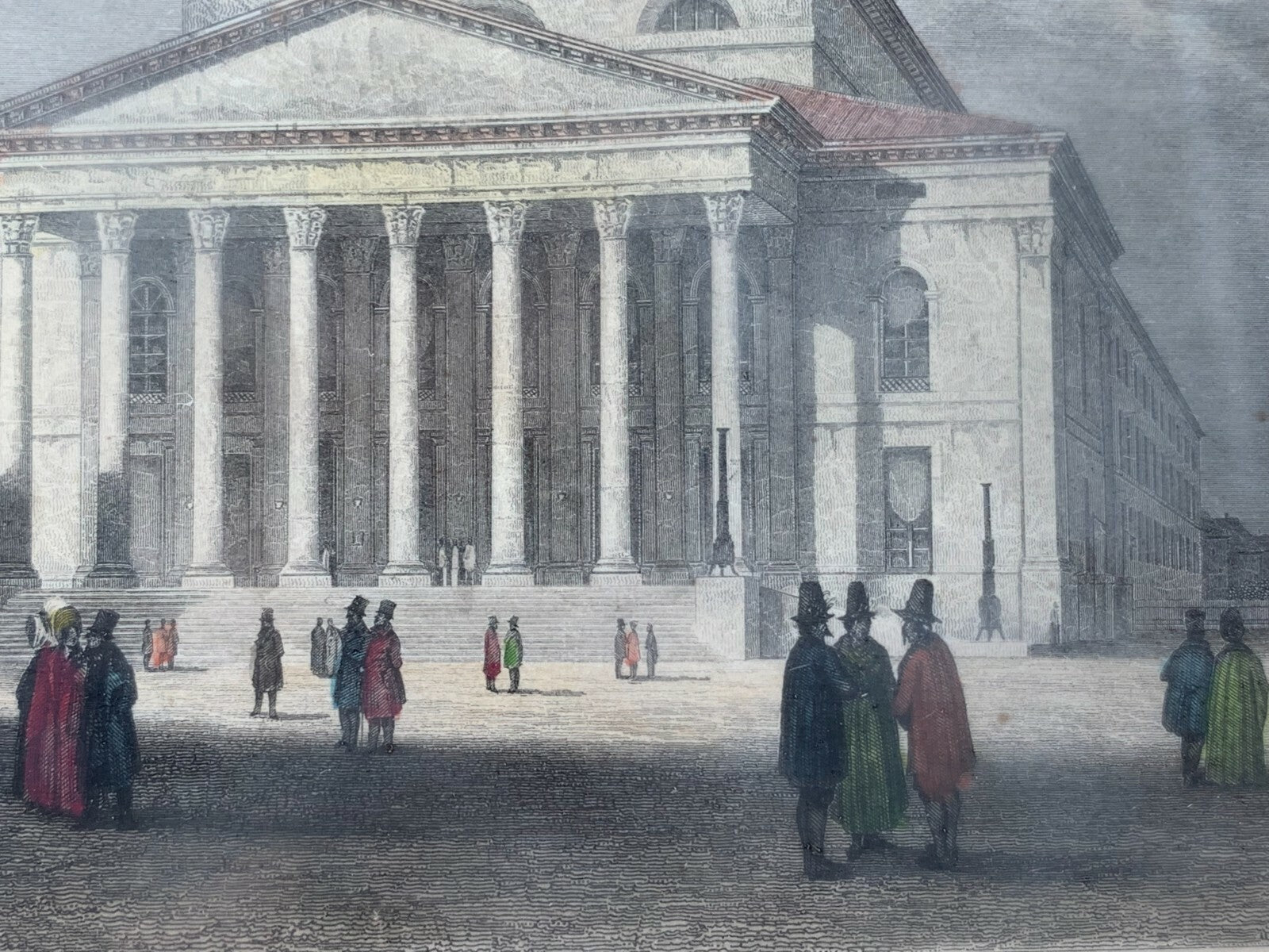 Stahlstich handkoloriert - Maxplatz in München - L. Hofmeister -  gerahmt2