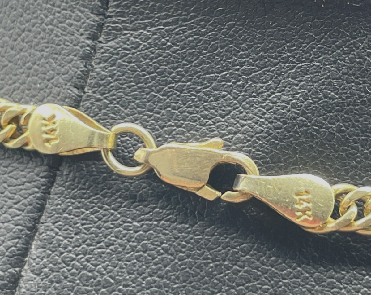 Klassisch 585 Gold 14 K Gold solide Halskette Kette L 40,5 cm B 4 mm  Juwelier2