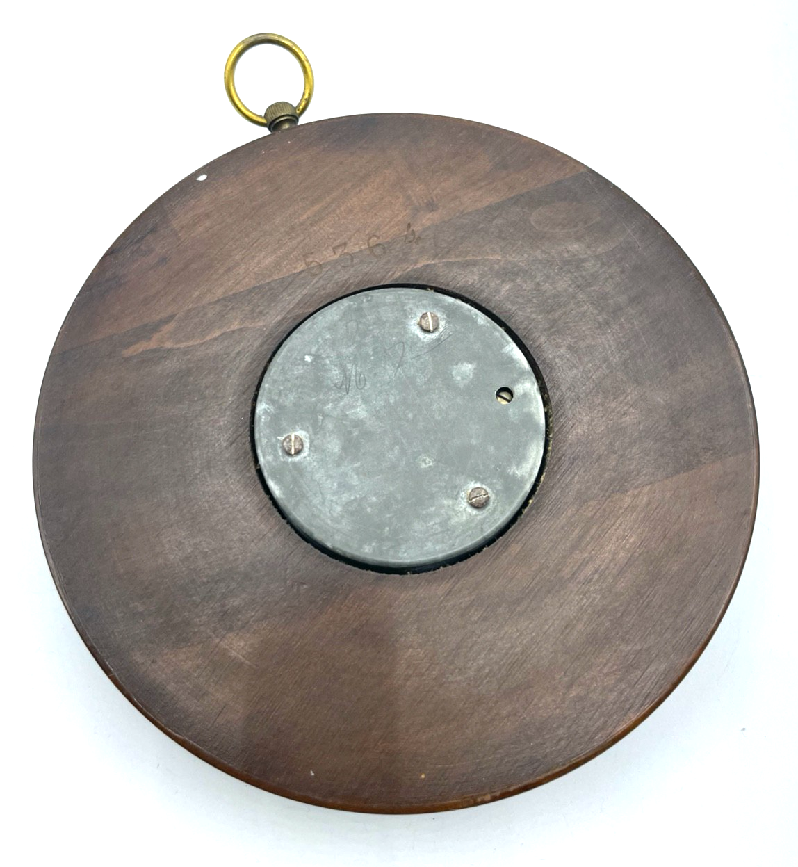 Antik Barometer um 1900-1910 funktioniert im Topzustand Ø 18 cm Holzrahmen5
