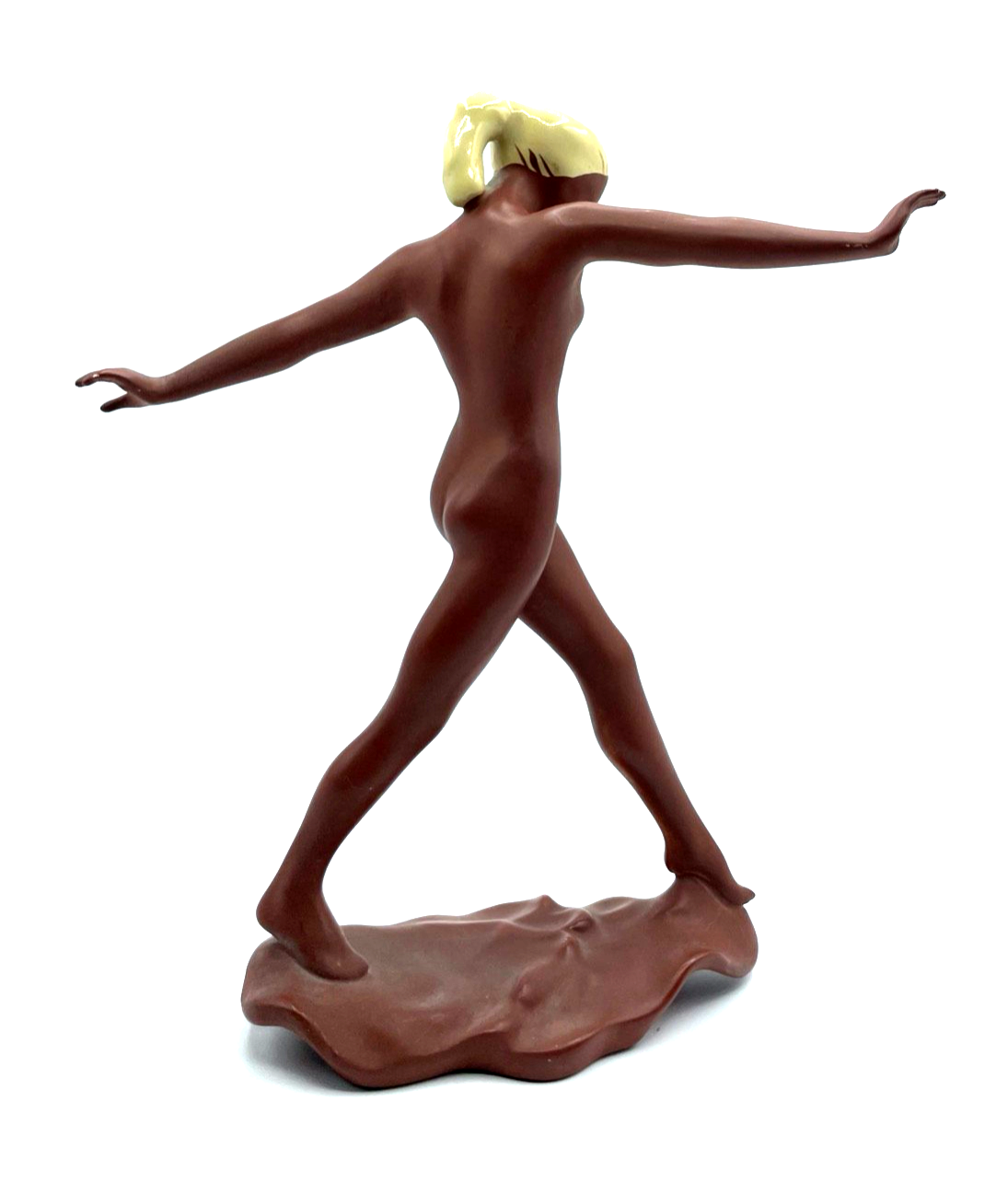 mid-century Cortendorf Keramik Figur dynamisch Tänzerin grazil Frauenfigur H24,53