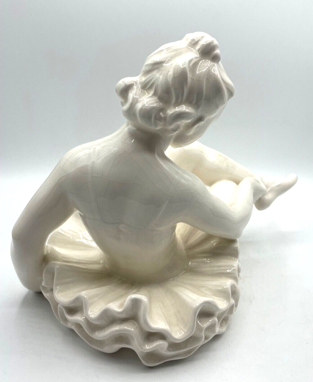 Dachbodenfund gr. alte Keramik Ballerina Figur Ballett Tänzerin anmutige Plastik6