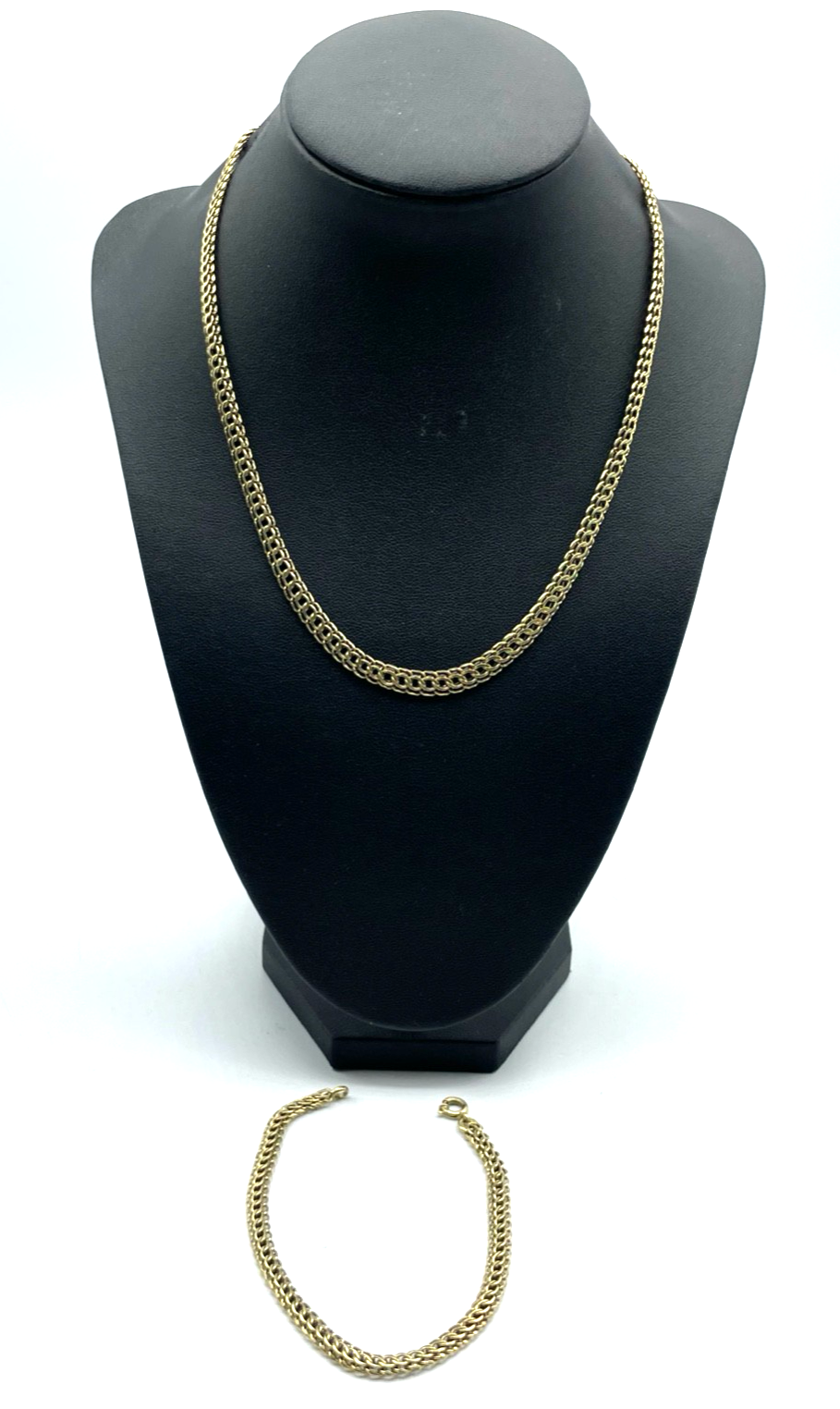 585 Gold 14 K Gold Kette + Armband Set Garibaldi o Bismarck Dekor Juwelier gepfl1