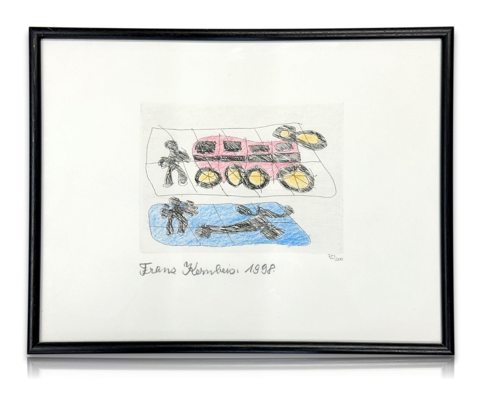 Franz Kernbeis - Radierung - mit Pastell koloriert - 1998 - Untitled - num. sig0