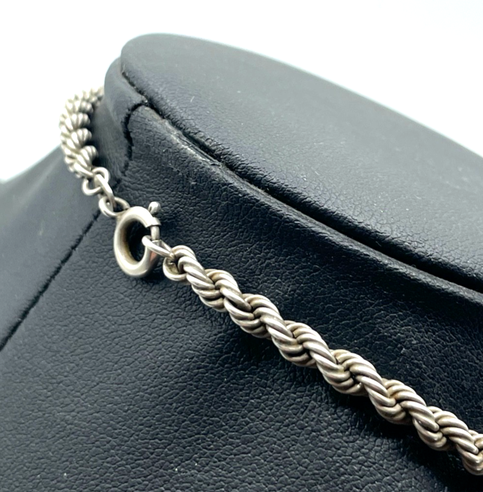 Antik klassische Kordelkette Collier im Verlauf 835 Silber L 45 cm sehr gepflegt4