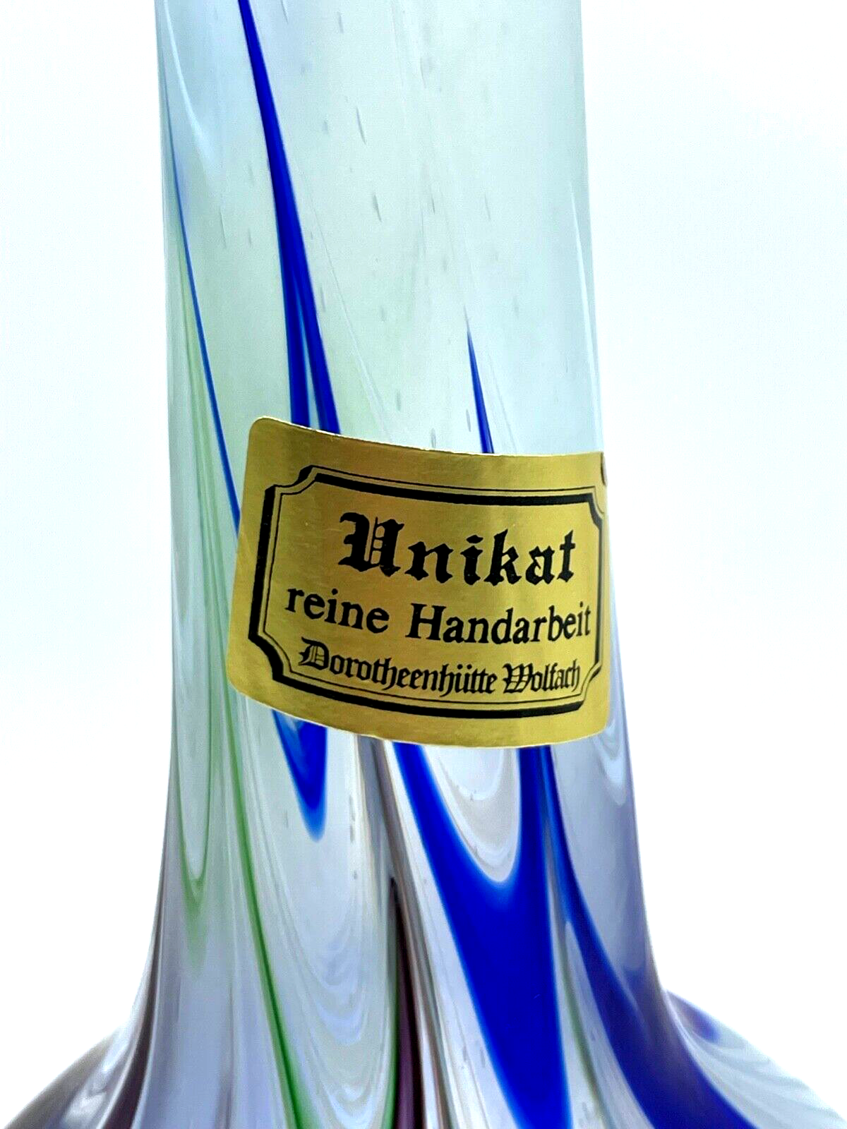 Dorotheenhütte Wolfach Unikat dekoratives Kunstglas Vase Handarbeit H 27,5 cm1