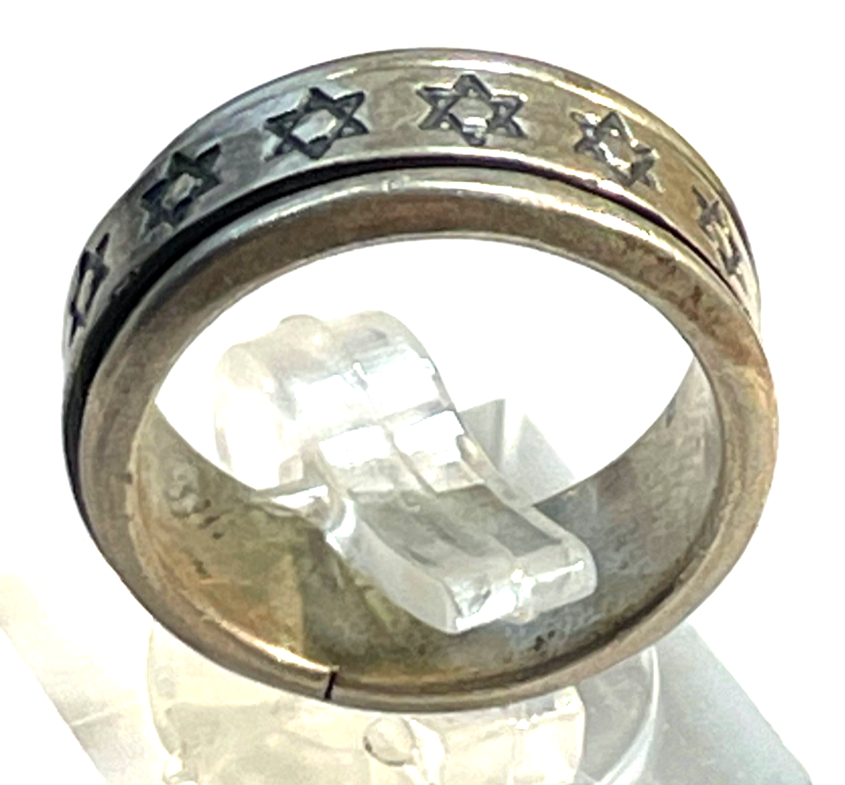 Unisex solider 925 Silber Ring Davidstern  Ø 16 mm RG 50 Handarbeit Hexagramm0