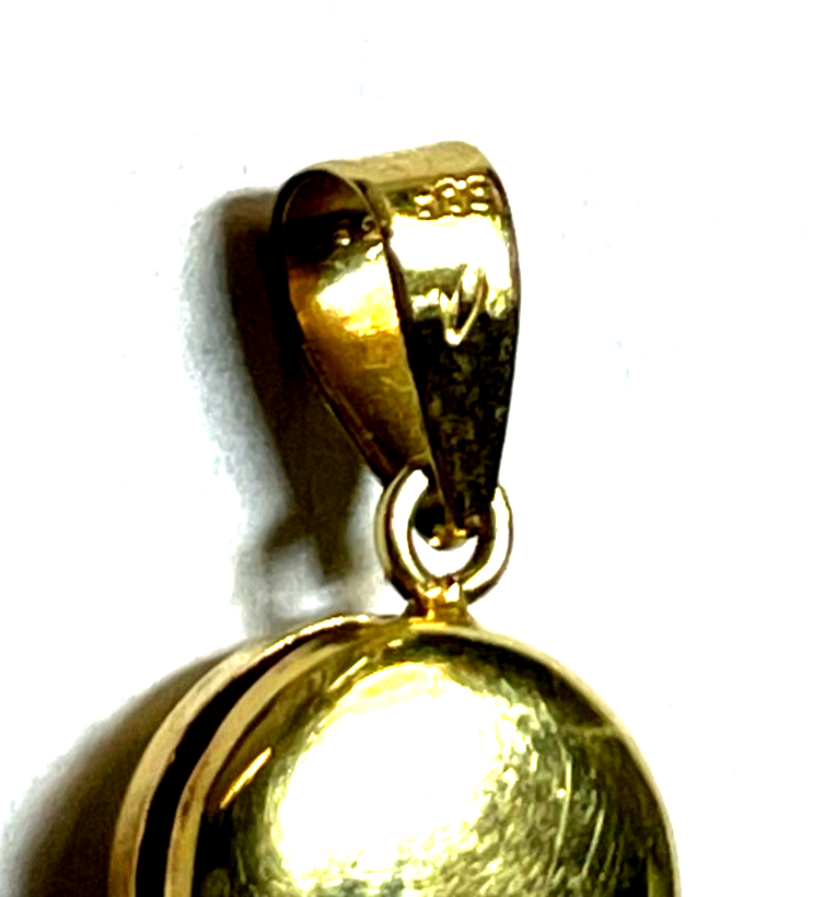 585 Gold 14 K Gelbgold Anhänger Simili Brillant Solitär 0,5 ct. Juwelier3