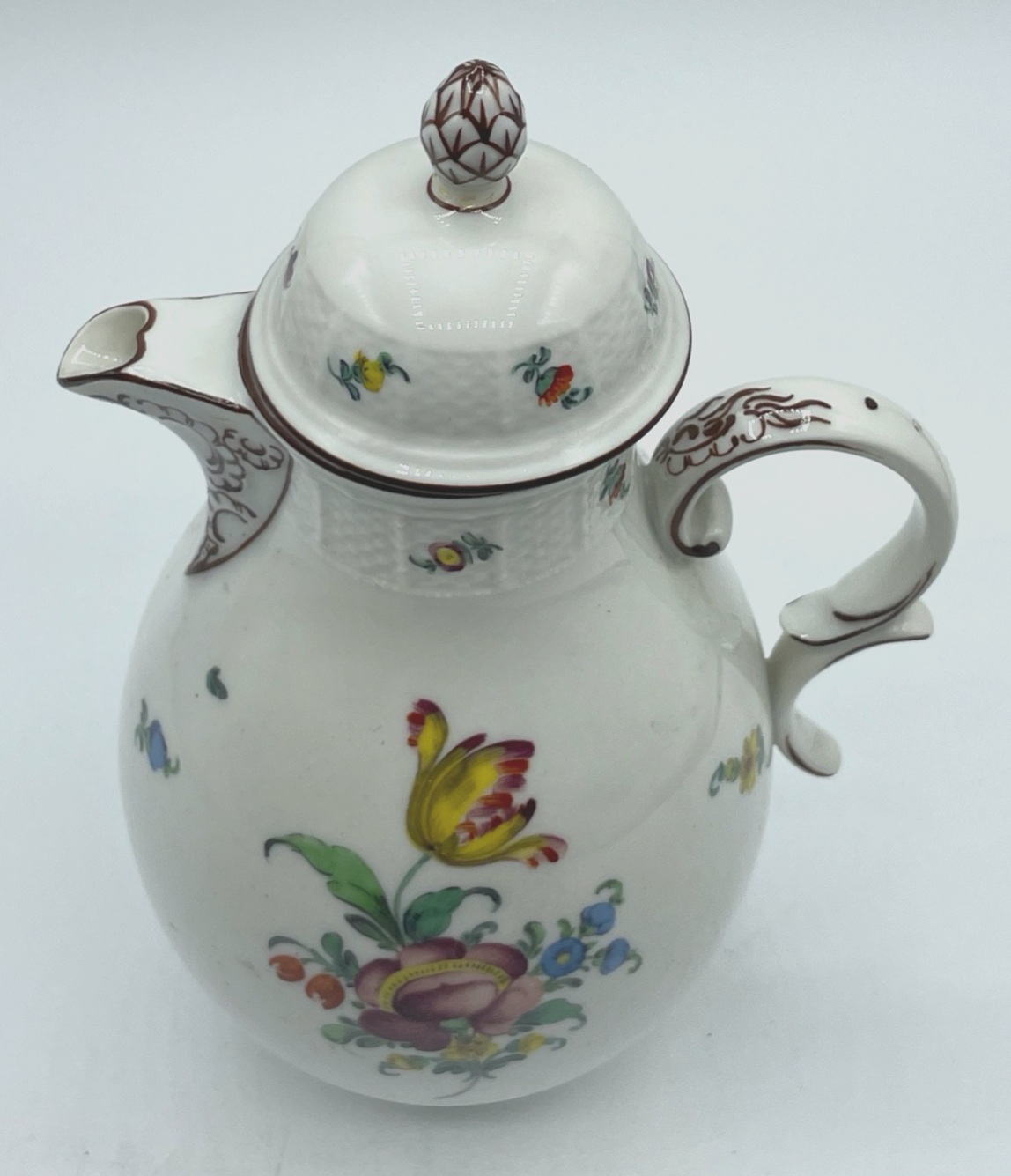 Antik Nymphenburg Porzellan Kanne Mokkakanne Handbemalt H 19,5 cm1