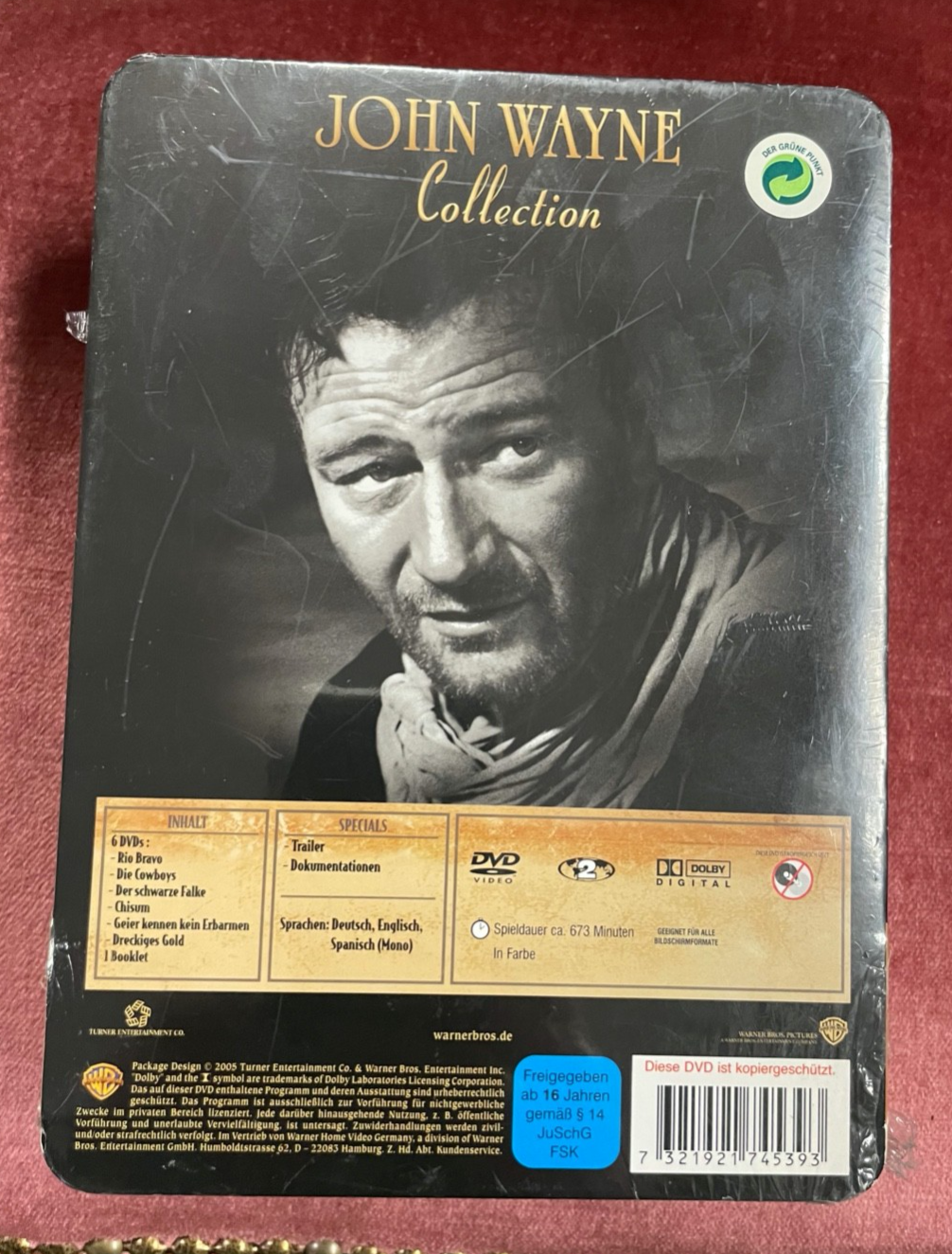Original verpackt John Wayne Collection 6 DVD Sammlung Booklet in Metallbox3
