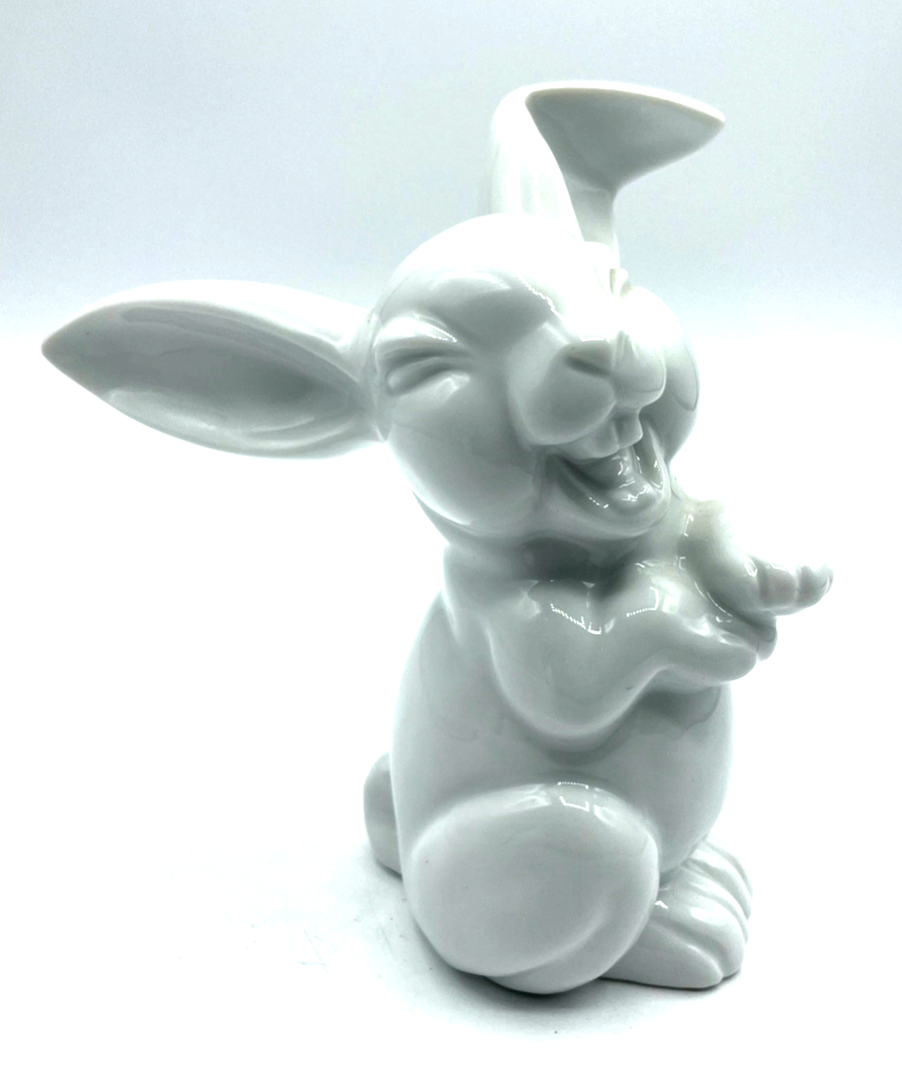 Vintage gr. Rosenthal Porzellan lachender Hase weiß H 15,5 cm top gepflegt1
