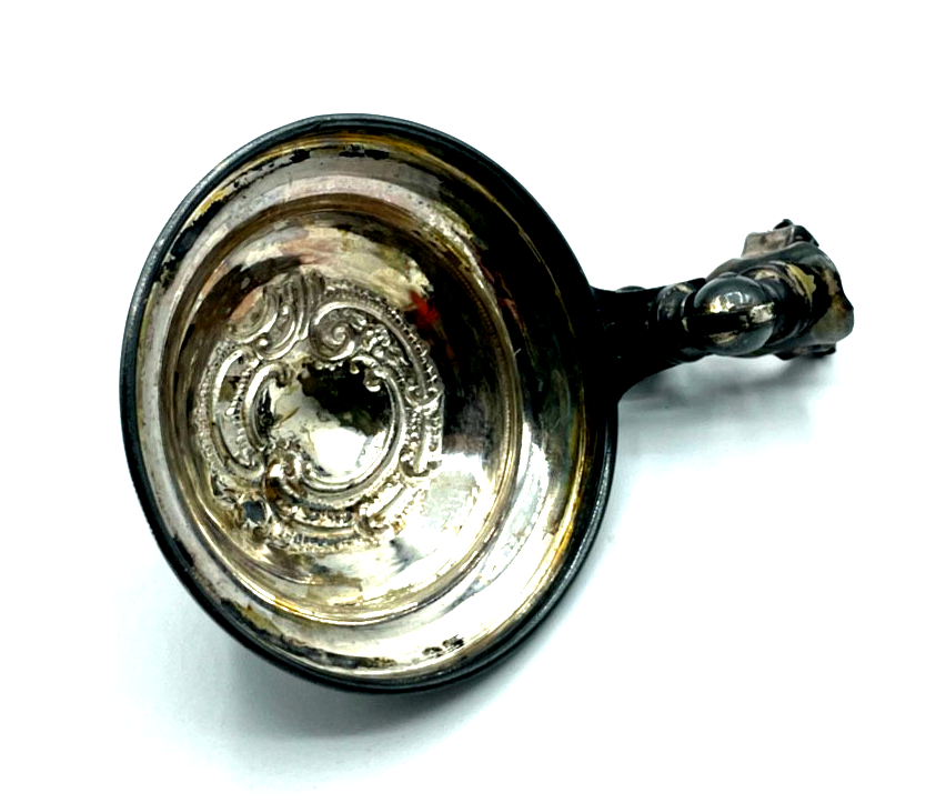 Antik loser echt Silber Deckel für Bierkrug um 1900 zum Rekruten Abschied 19083