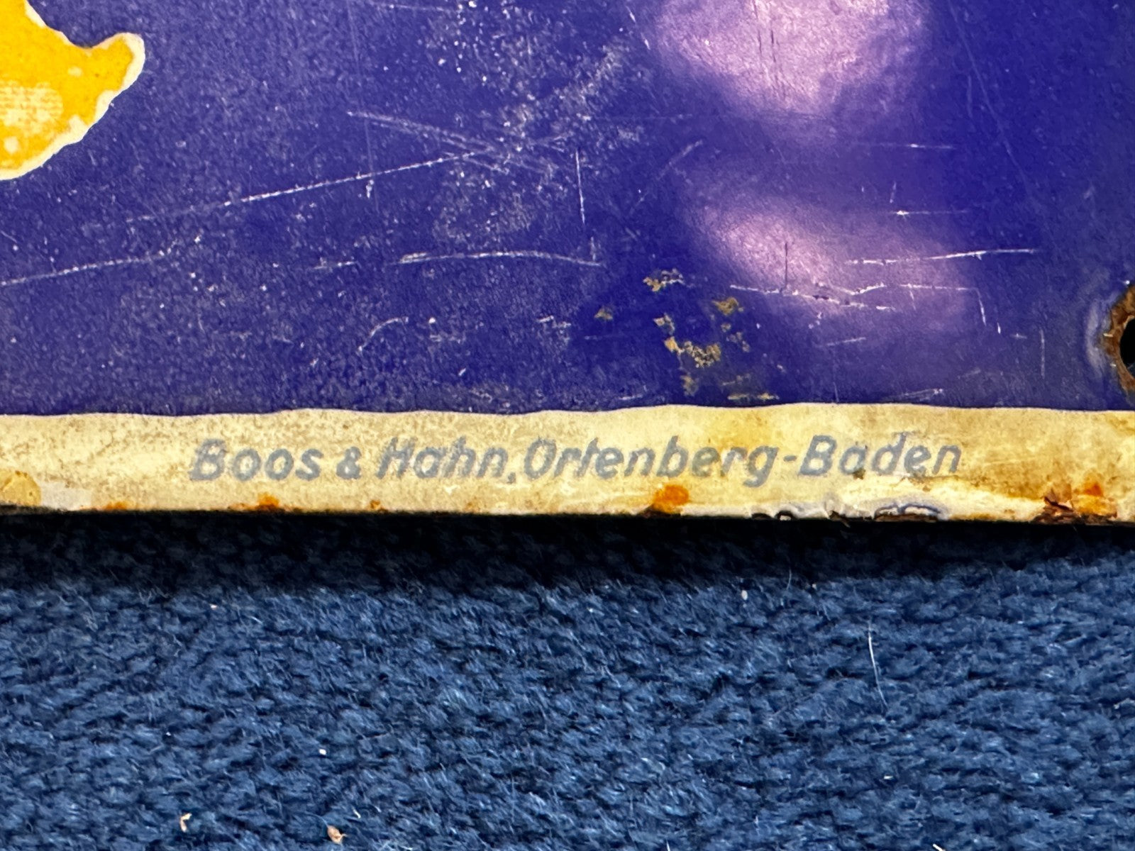 Altes Emailleschild - Staufen-Bräu Göppingen - Brauerei zum Rad - geprägt6