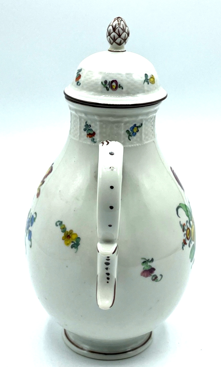 Antik Nymphenburg Porzellan Kanne Mokkakanne Handbemalt H 19,5 cm2