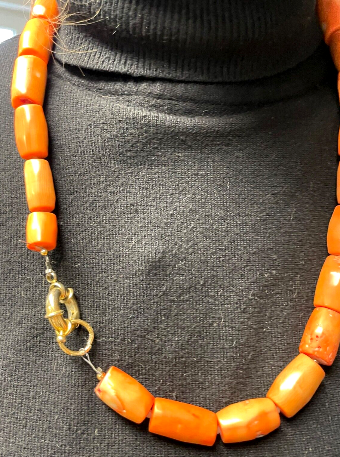 Mega Korallen Kette Statement Kette Koralle Lachs farb. im Verlauf L 70cm3