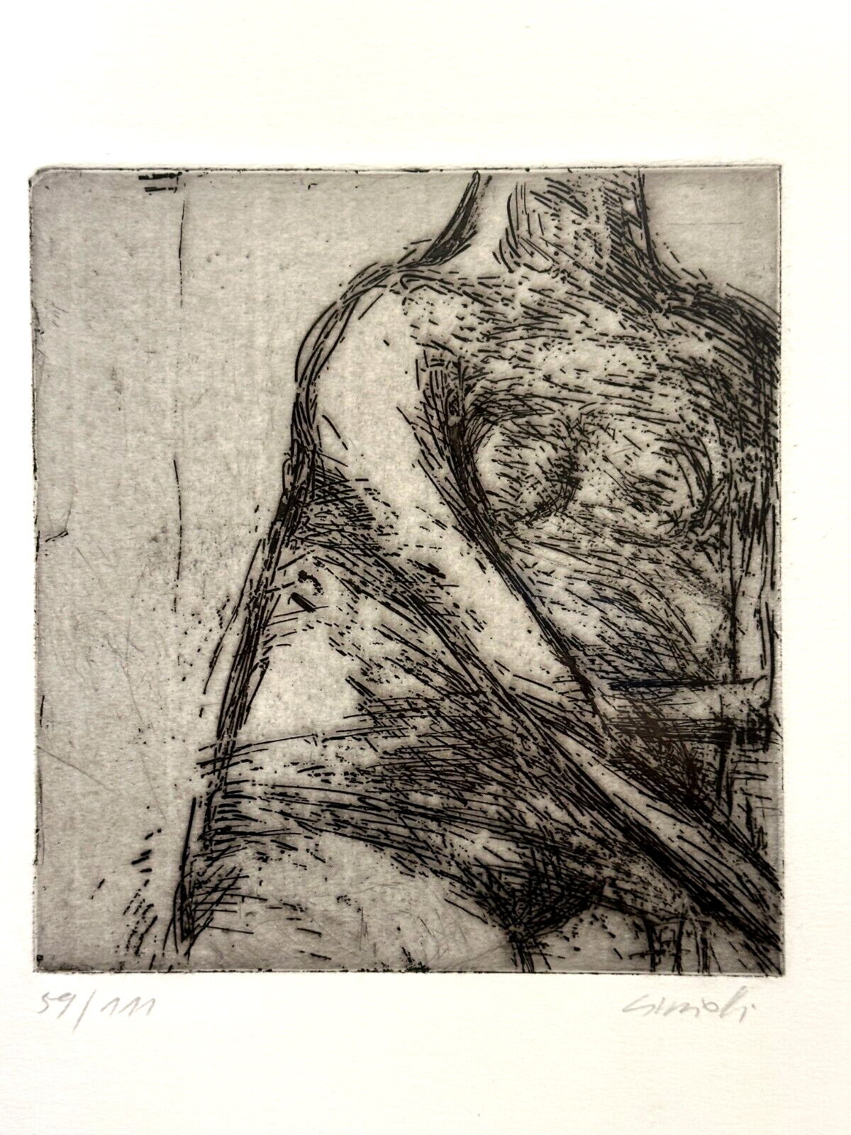 Emil Cimiotti - Radierung - Untitled - gerahmt hinter Glas - signiert nummeriert1