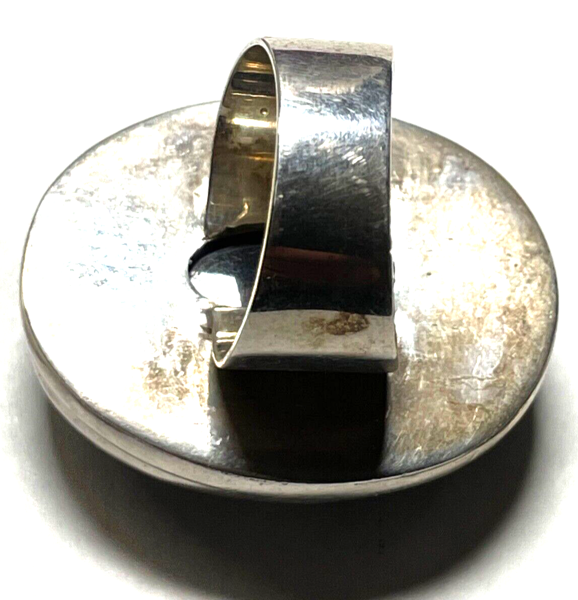 Solider 925 Silber Ring Silberring schöner Achat Ø 18,4 mm RG 58 gepflegt unisex13
