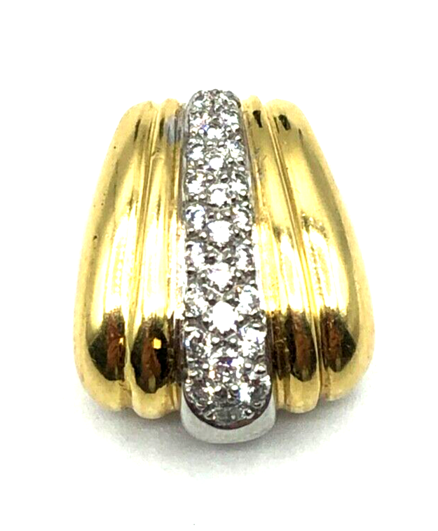 Massiv 750 Gold 18 K Gold Gleiter Schieber Anhänger 0,4 Brillant Juwelier Unikat3