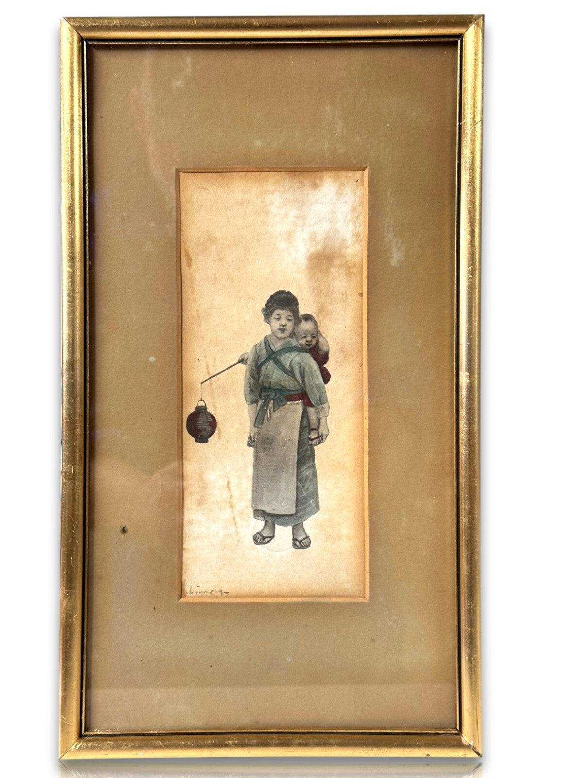 George Chinnery  1774 - 1852 - Chinesische Mutter mit Kind - Wasserfarben - RAR0