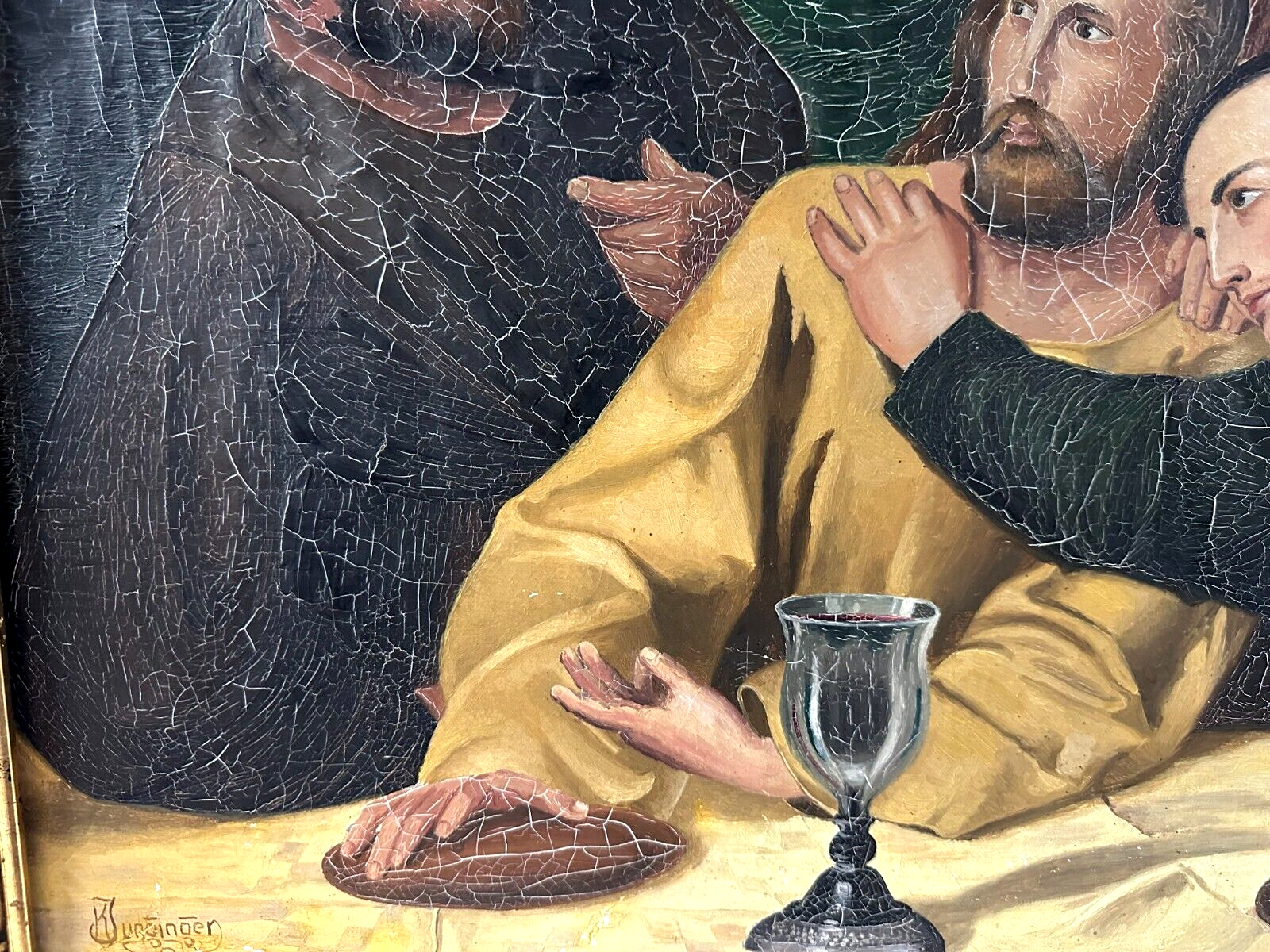 Öl auf Leinwand - Jesus und Judas - K. Junginger - Kopist nach Adolf Schmitz3