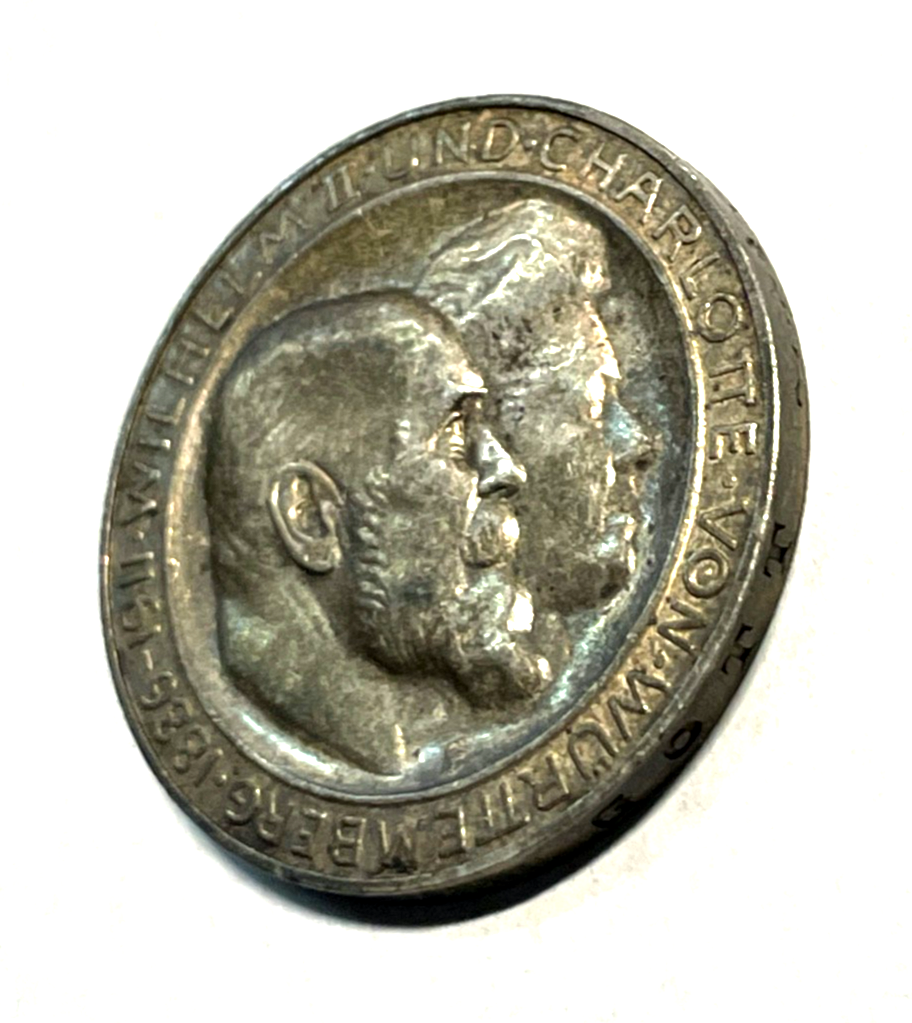 Drei Mark Deutsches Reich 1911 F Wilhelm II Charlotte von Württemberg 900 Silber4