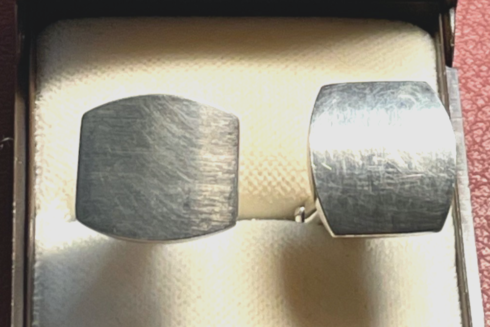 QUINN 925 Silber Manschettenknöpfe gebürstet puristisch klassisches Design4