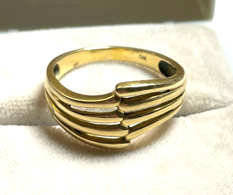Solider 585 Gold 14 K  Ring modernes Design  Ø 16,9 mm RG 53 Juwelier gepfl.4