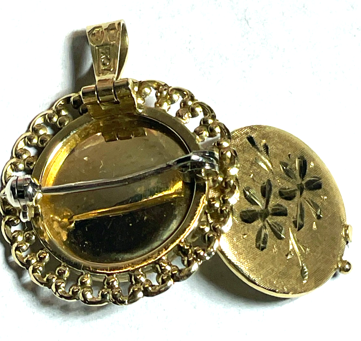 750 Gold 18 K variabel Medaillon Anhänger Brosche solide Juwelier Qualität6