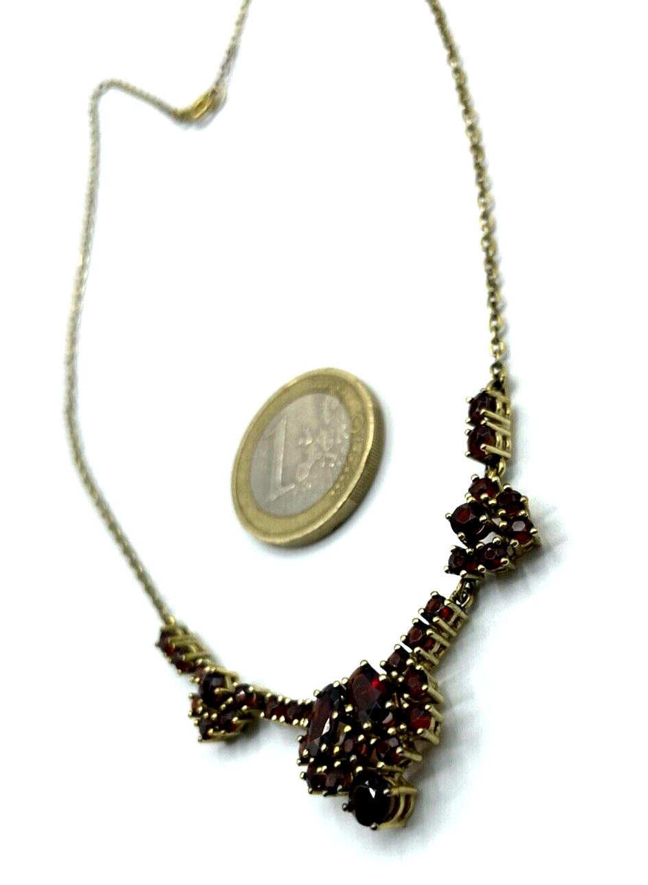 333 Gold 8 K Halskette Collier mit Granat Juwelier apart zeitlos Granatkette2