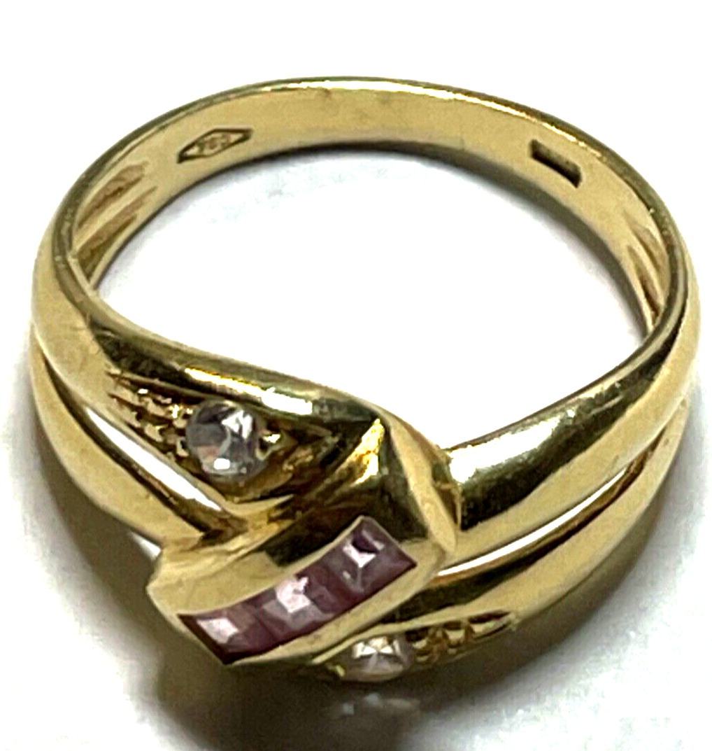 Moderner 750 Gold 18 K Ring Morganit + Moissanit  Ø 17 mm RG 53 Juwelier 3,5 Gr.6