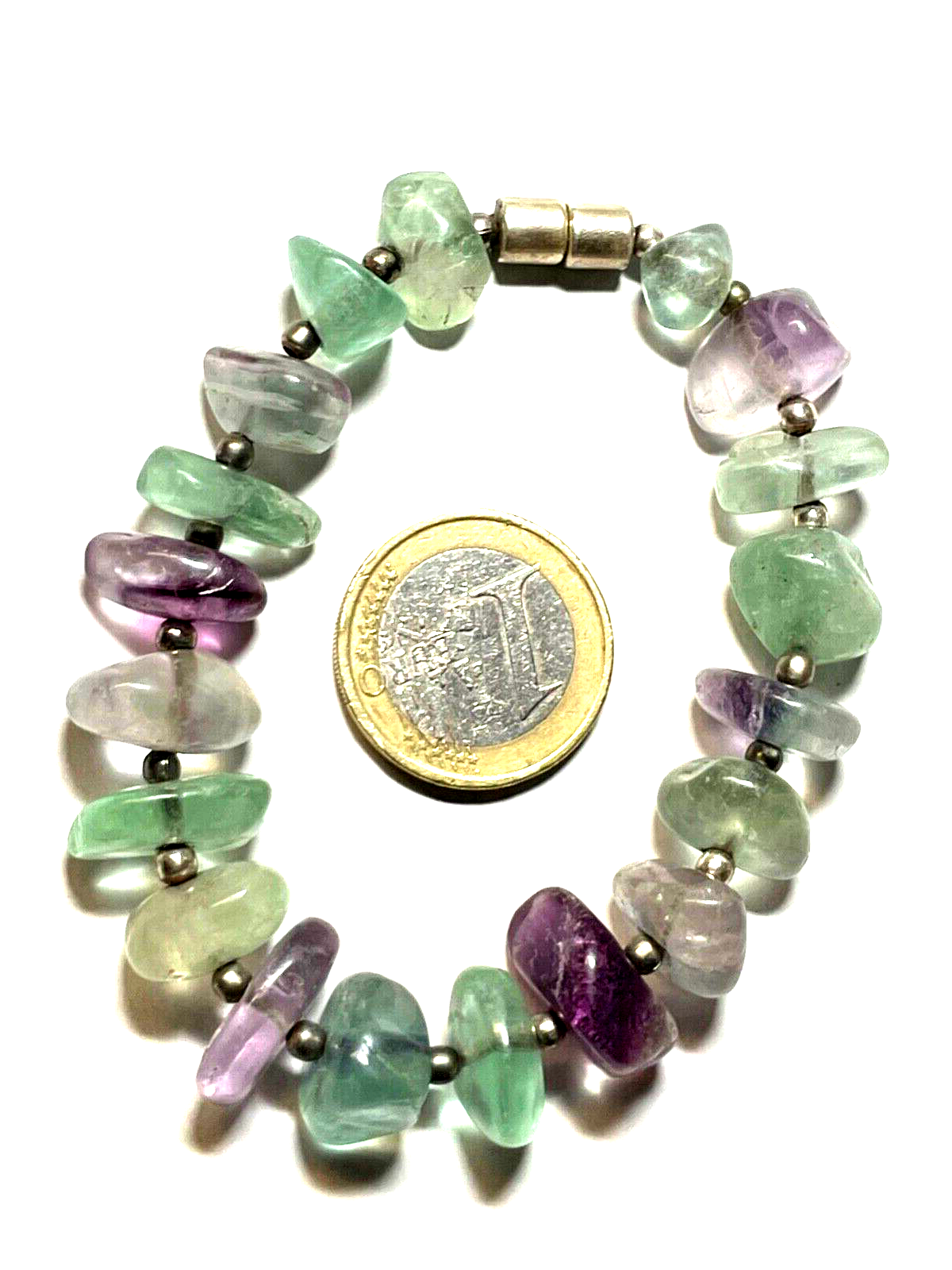 Stattliches Fluorit Nugget Armband Magnet L  19 mm B 16 mm natürlicher Edelstein4