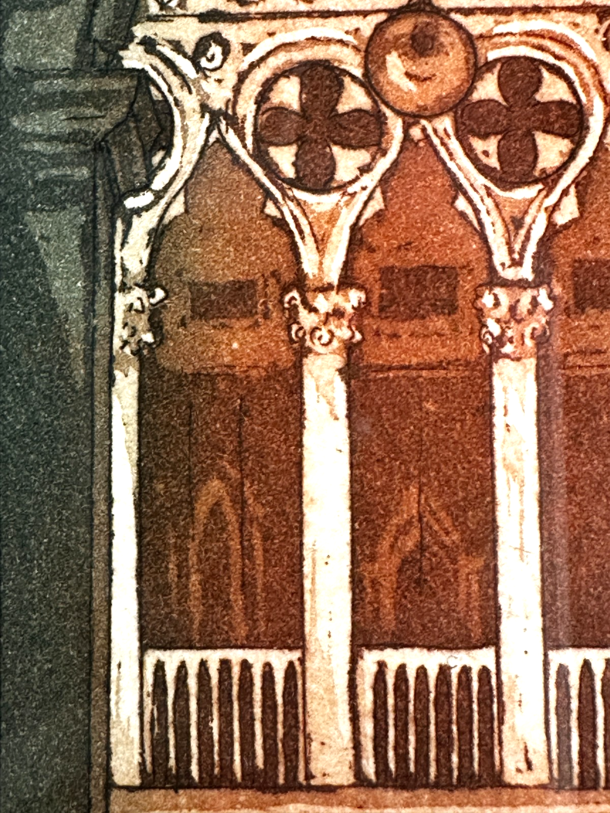 Cadore  - 1991 Aquatinta Radierung P/A signiert – Architektur Arkaden – gerahmt5