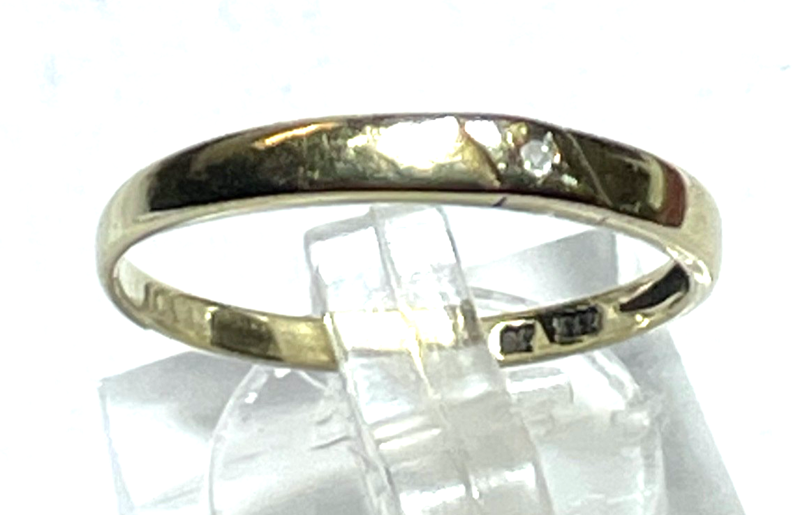 Moderner 333 Gold 8 K Ring kl. Diamant Ø 18 mm RG 57 Juwelier gebraucht gepflegt1