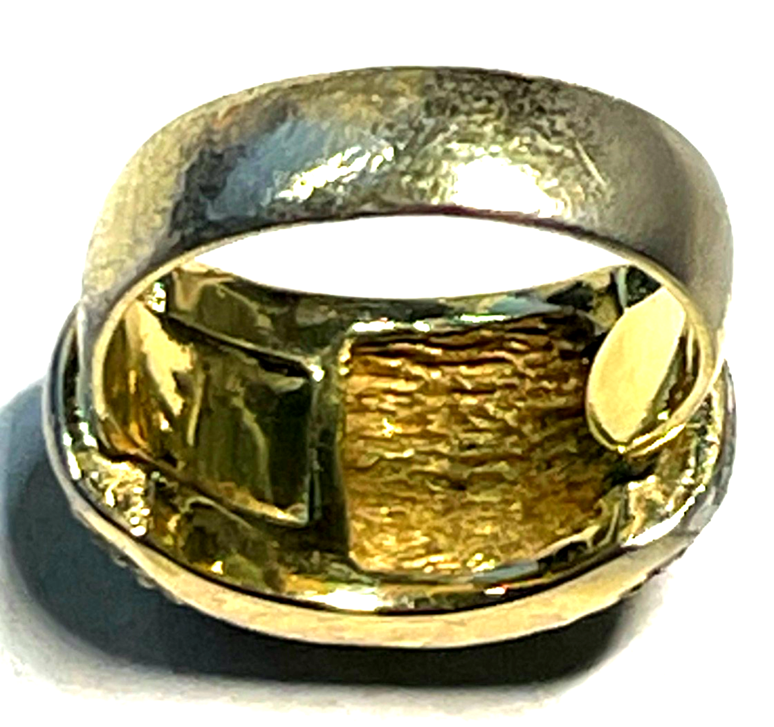Vintage Grossé Cocktail Ring vergoldet offene Ringschiene wie echte Brillis9