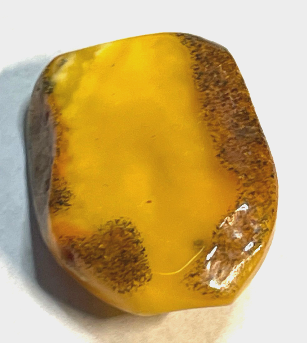 Antik Natur Bernstein Findling als Brosche Butterscotch Unikat Knochenbernstein?4