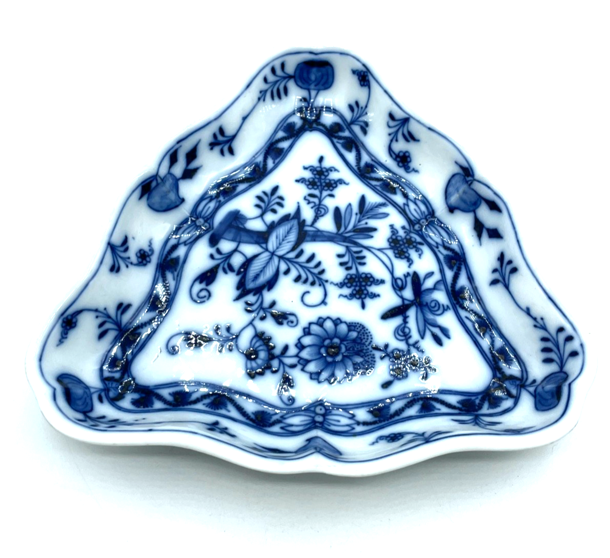 1 alte Teichert Porzellan Zwiebelmuster dreieckige Schale Salatschüssel gepflegt1