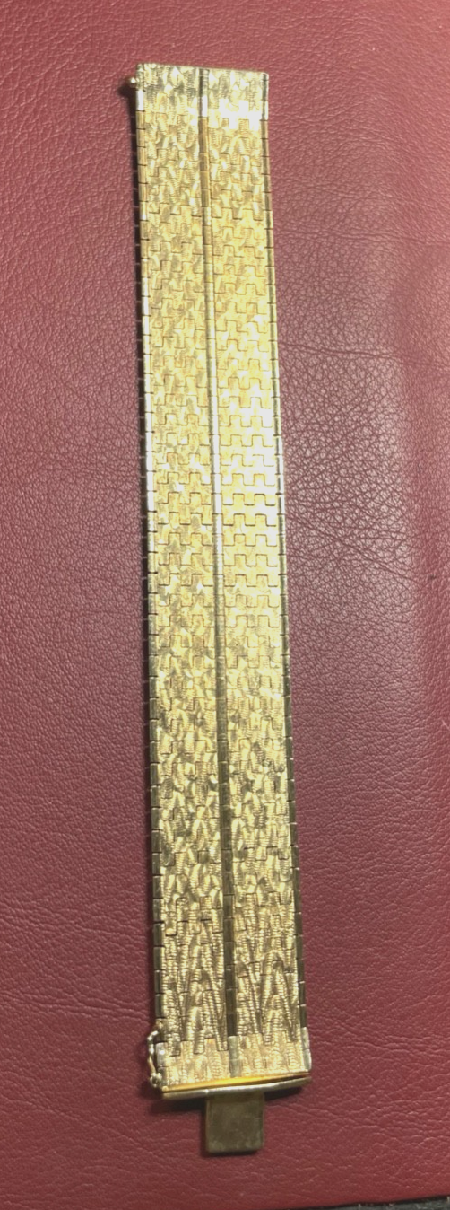 Mega Teppich Armband vergoldet Topzustand B 28 mm L 19,5 cm Modeschmuck wie echt0