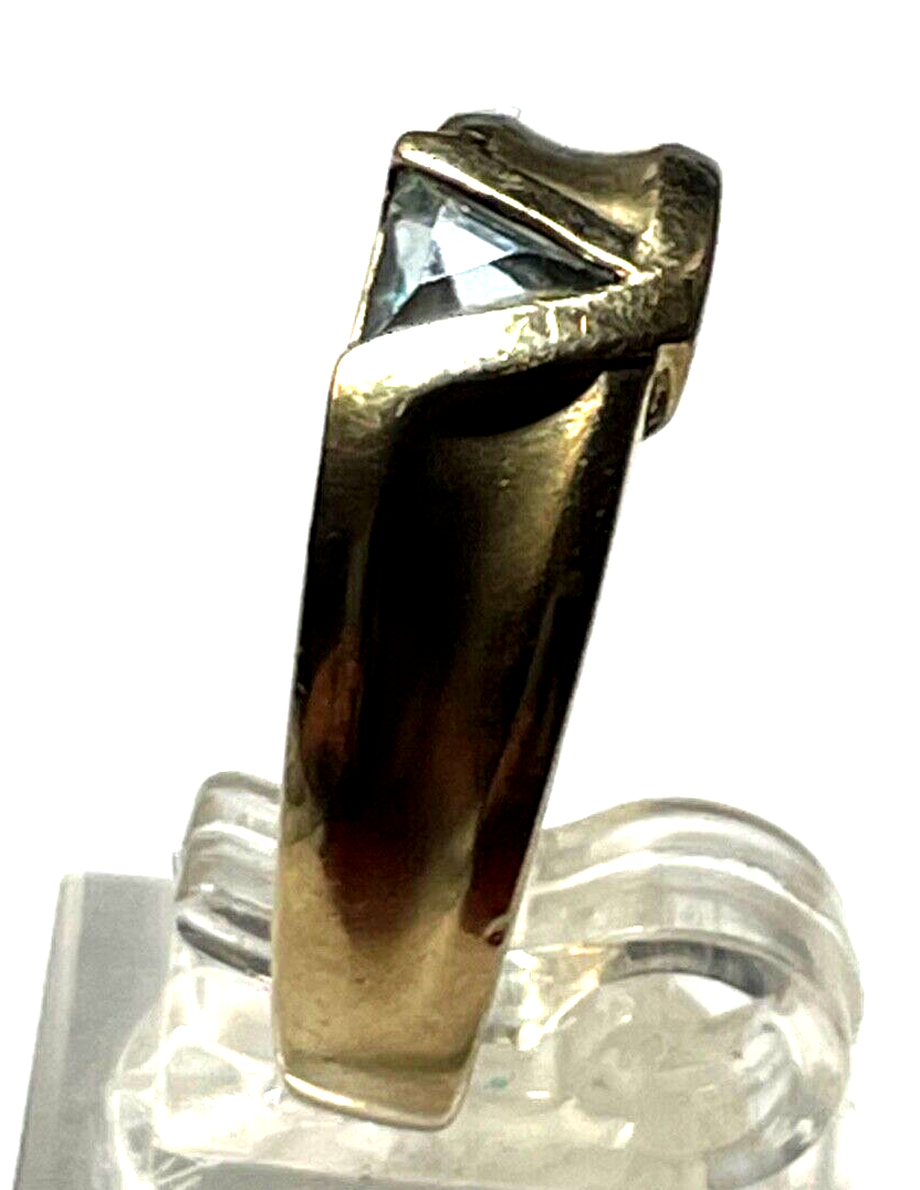Modernes Design 333 Gold 8 K Ring mit Blautopas Ø 18mm RG 57 Juwelier gepflegt4