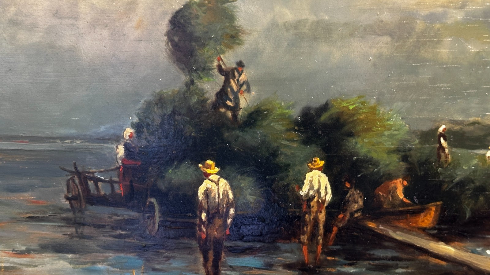 Hartmut Keyser (geb. 1948) – Öl Holz - Schilfernte am See - signiert - gerahmt2