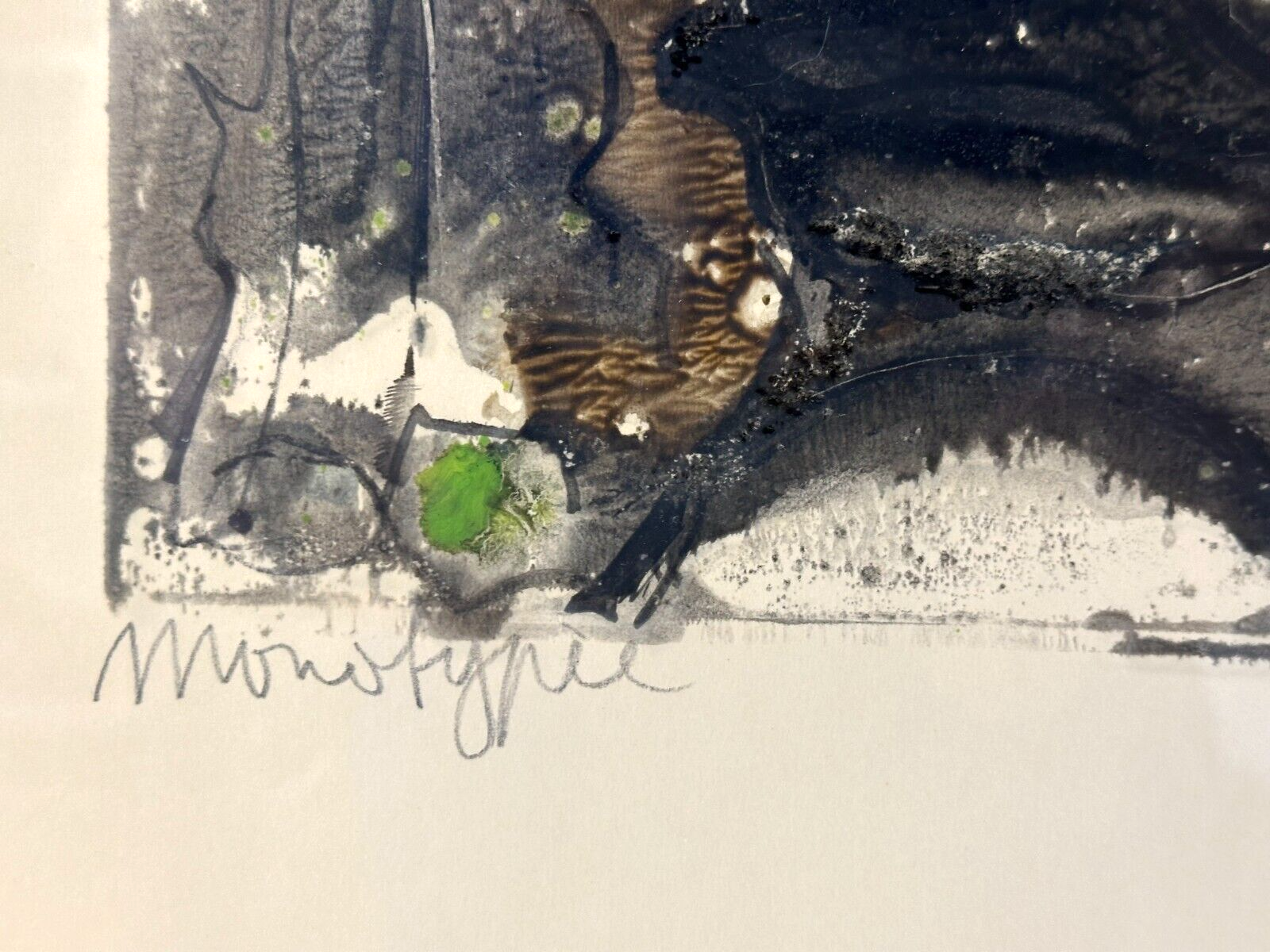 Walter Lindner 1936-2007 - Monotypie auf Papier 1970 - signiert und gerahmt6
