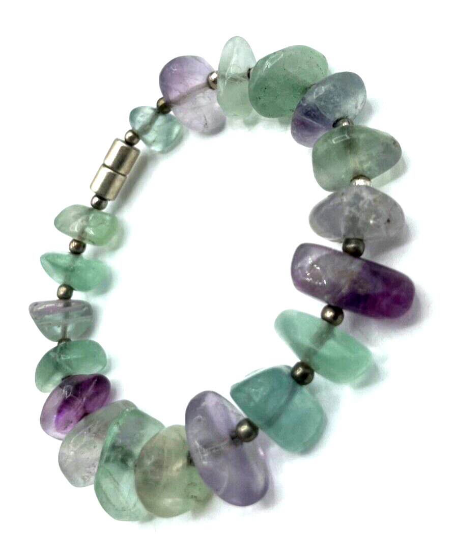 Stattliches Fluorit Nugget Armband Magnet L  19 mm B 16 mm natürlicher Edelstein1
