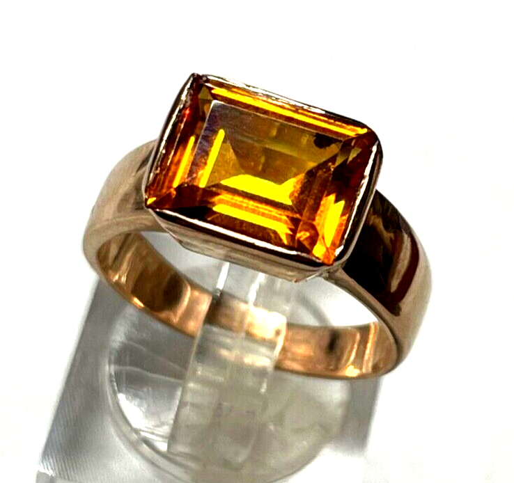 375 Gold 9 K Ring Goldtopas Ø 17 mm RG 55 Juwelier gepflegt Roségold1