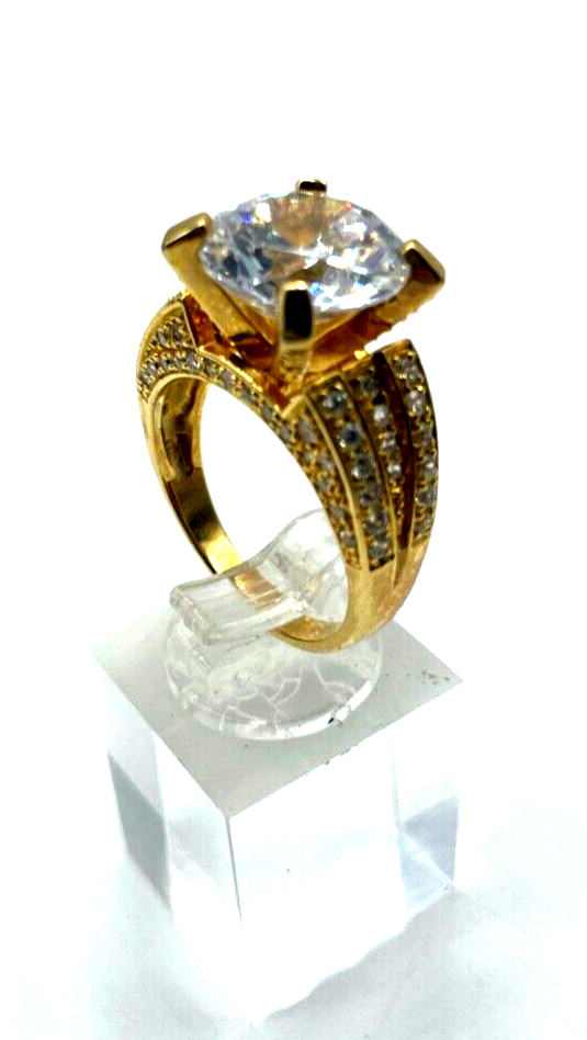 Mega Statement 925 Silber Ring Zirkonia Feuer Ø 12 mm RG 60 Ø 19 mm Cocktail2