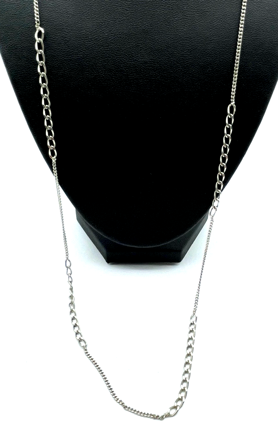 Vintage 925 Silber Halskette Panzerkette 2 fach Panzer Dekor L 74 cm1