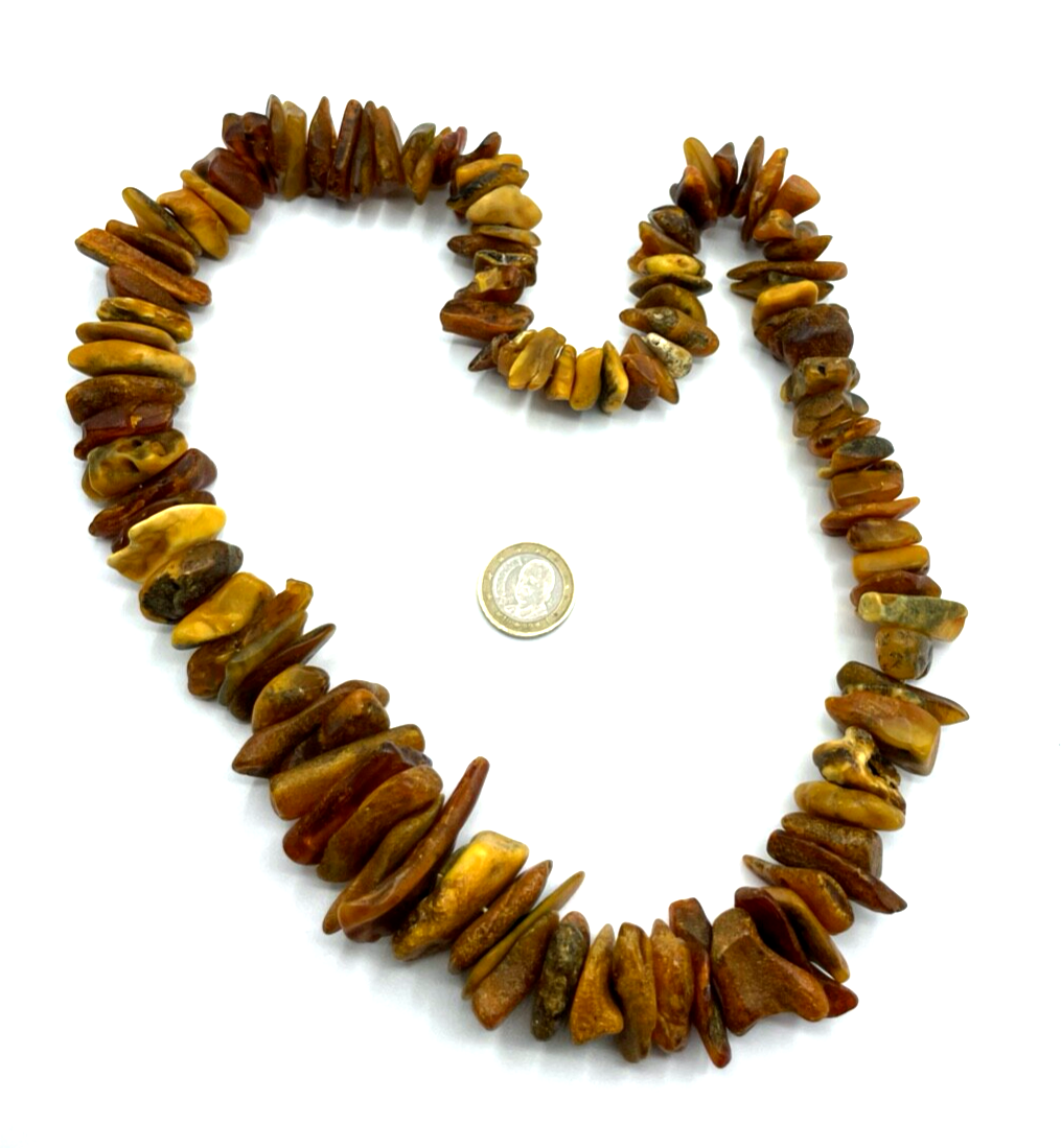 Prächtige Statement Naturbernstein Bernstein Kette 172 Gr. Nuggets L ca. 74 cm10