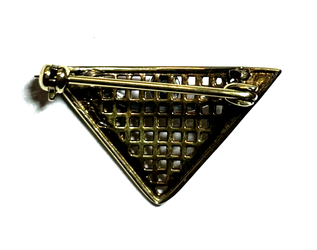 333 Gold 8 K bicolor Brosche Anstecknadel mit Weißtopas Juwelier Handarbeit5