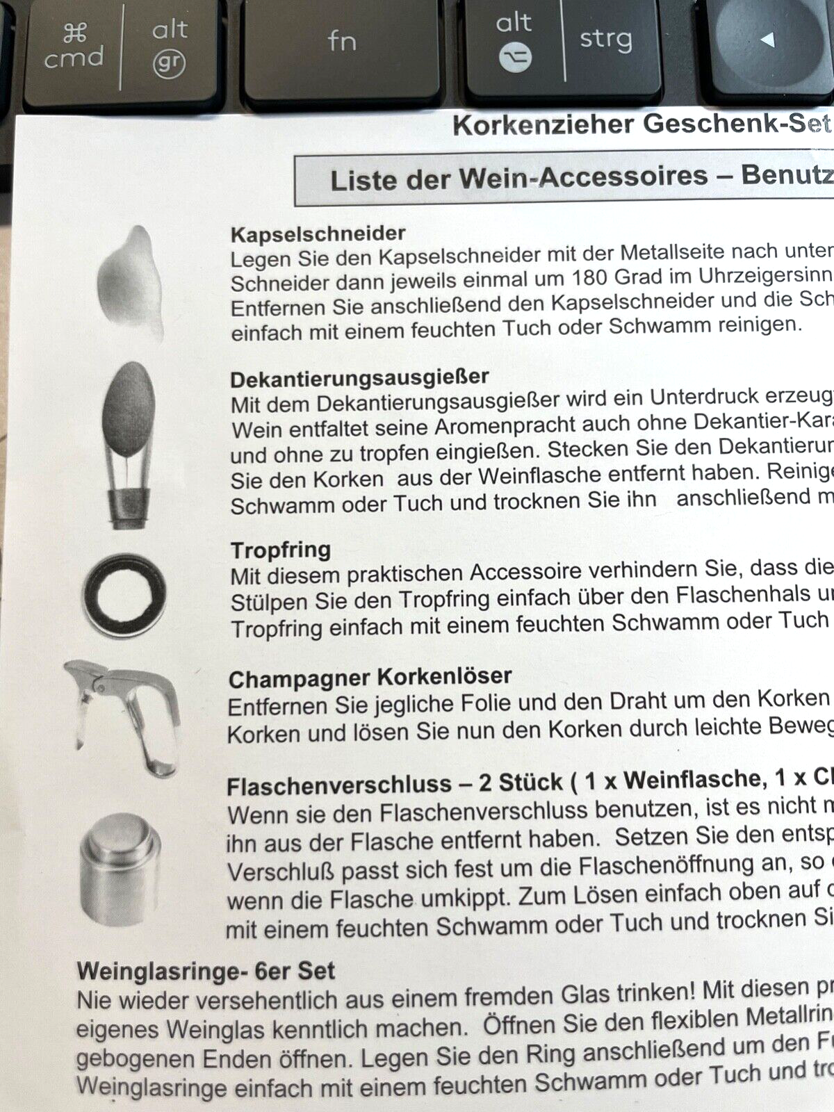 Neuwertiges mehrteiliges Korkenzieher Geschenkset original Geschenkbox s. Fotos8