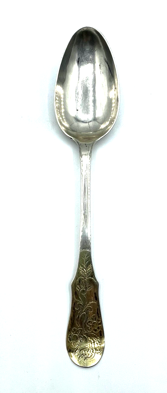 Antik  Biedermeier Silber 1 Vorleger Löffel alte Punzen L 23,2 cm teilvergoldet0