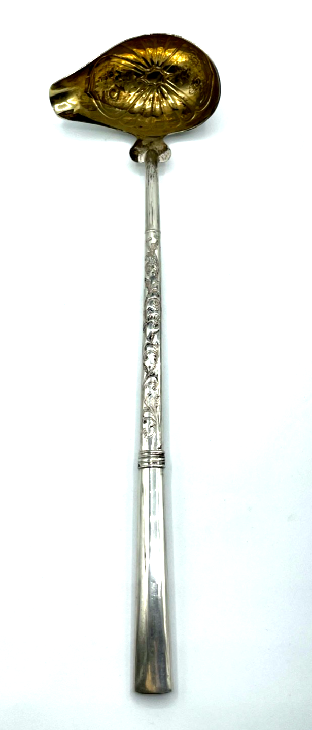 Antik  Biedermeier Silber 1 Vorleger Kelle alte Punzen L 38 cm teilvergoldet1